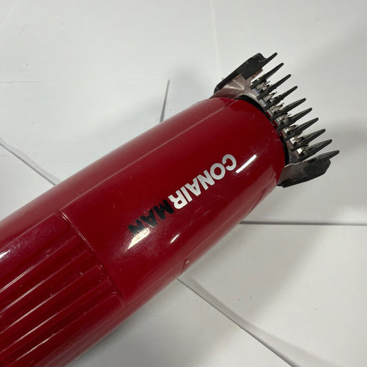ConairMan Corded Electric Hair Clipper Trimmer Red Black Tested Working