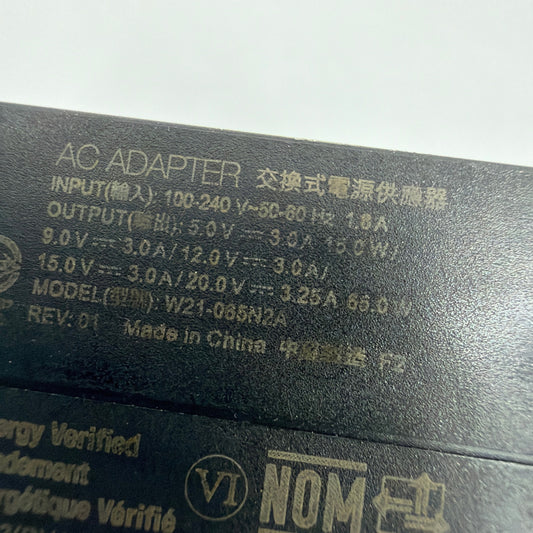 Chicony 65W USB-C AC Adapter Charger Model W21-065N2A