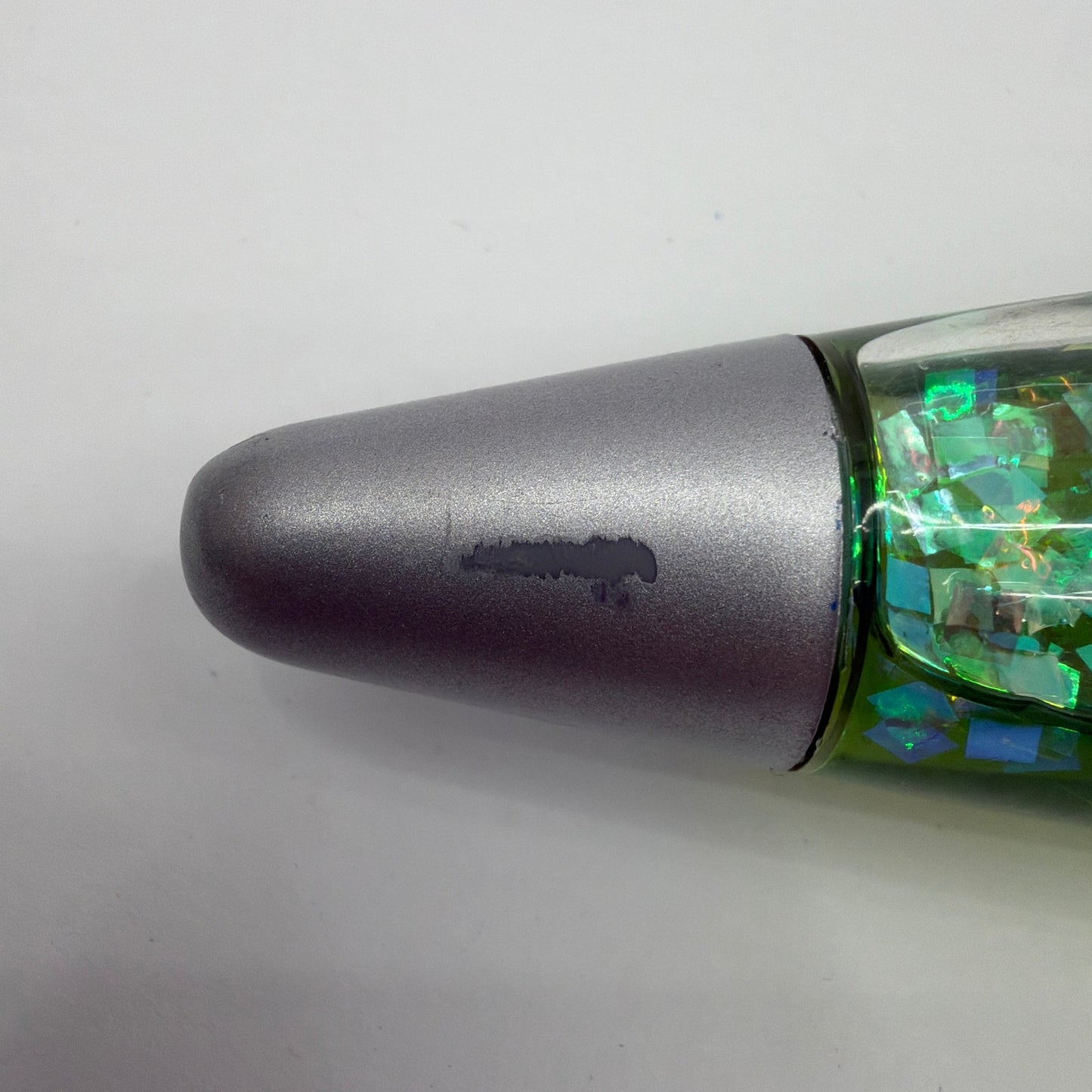 Glitter Liquid Motion Lava Style Night Light Green Silver Tested Working