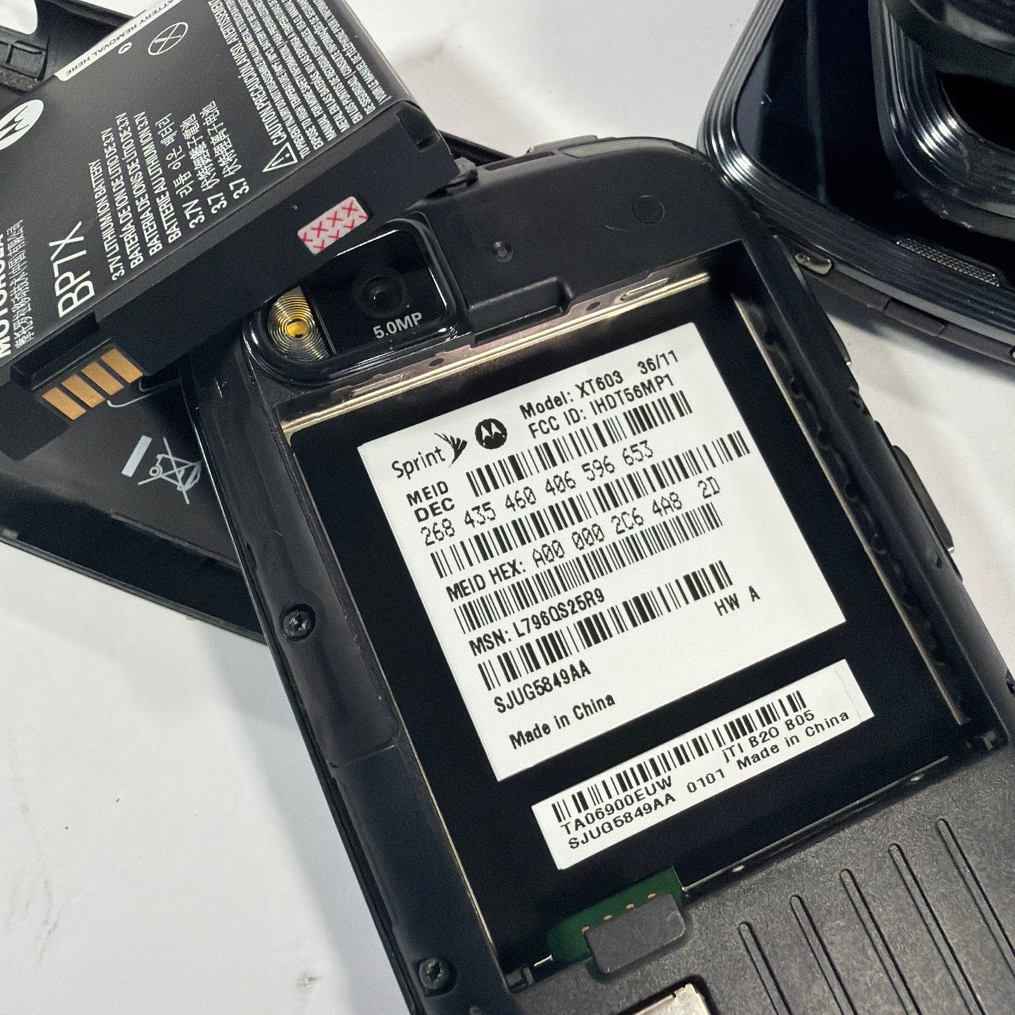 Lot of 5 Motorola Admiral XT603 Sprint QWERTY Smartphones Black Untested