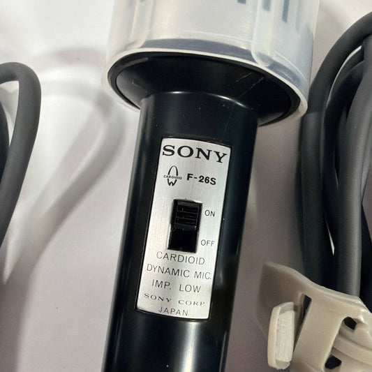 Sony F-26S Cardioid Dynamic Microphone with RM-15 Wired Remote Control