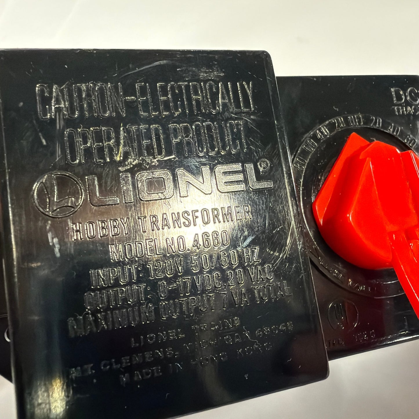 Lionel Hobby Transformer Model 4660 Train Power Controller Black Red Knob