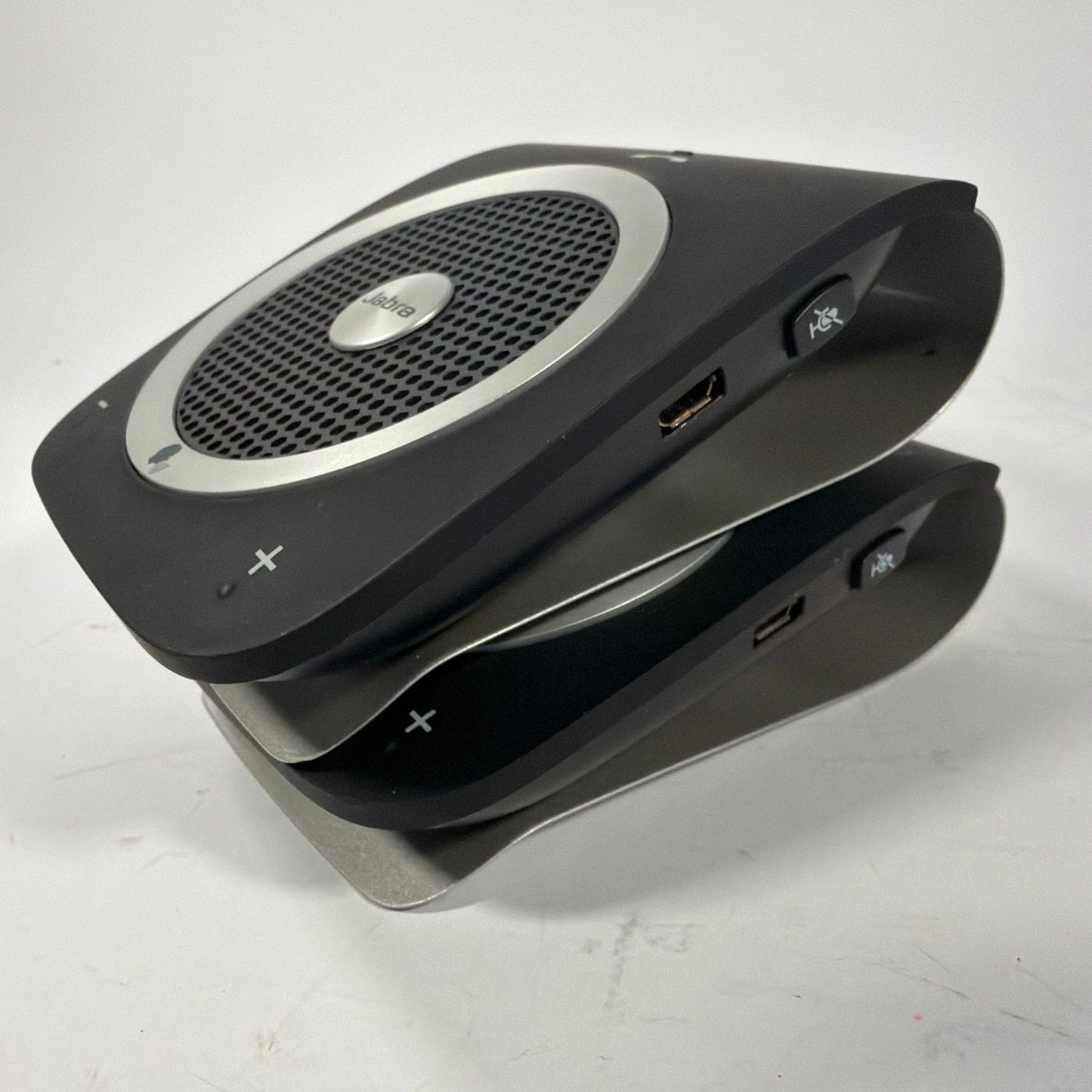 Lot of 2 Jabra Tour HFS101 Car Speakerphones with USB Cables and Dual USB Wall