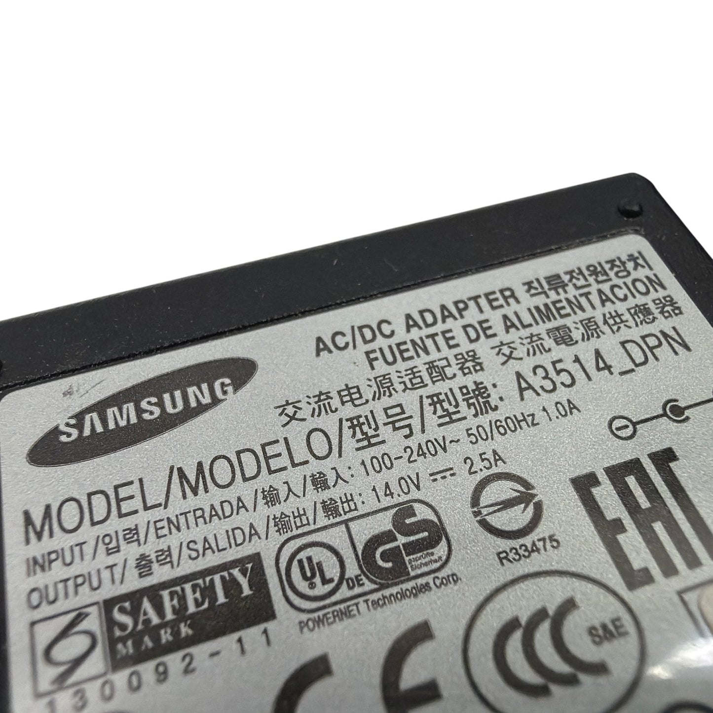 Samsung A3514_DPN 14V 2.5A 35W AC/DC Power Adapter w/ Power Cord - Tested