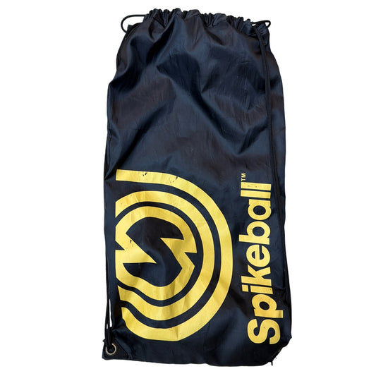 Spikeball Drawstring Carrying Bag Black Yellow Logo Cinch Sack