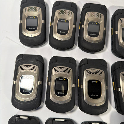 Lot of 15 Kyocera DuraMax E4255 Sprint Rugged Flip Phones Untested