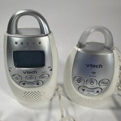 VTech DM221 Safe & Sound Digital Audio Baby Monitor Set White Silver Tested