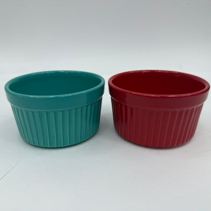 The Pioneer Woman Stoneware Ramekins Set of 2 Red and Teal 3212DMT
