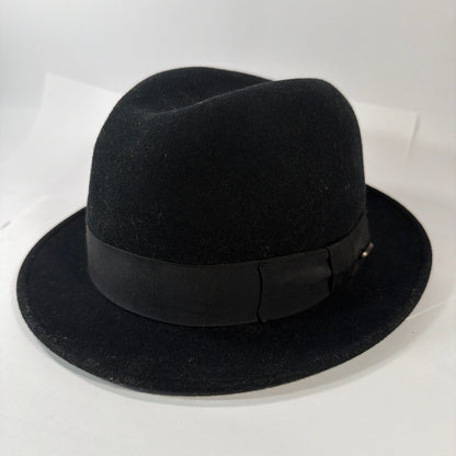 Bailey of Hollywood Black Wool Felt Fedora Hat XL Made in USA