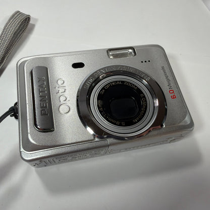Pentax Optio S60 6.0MP Digital Camera Silver with 512MB SD Card Read