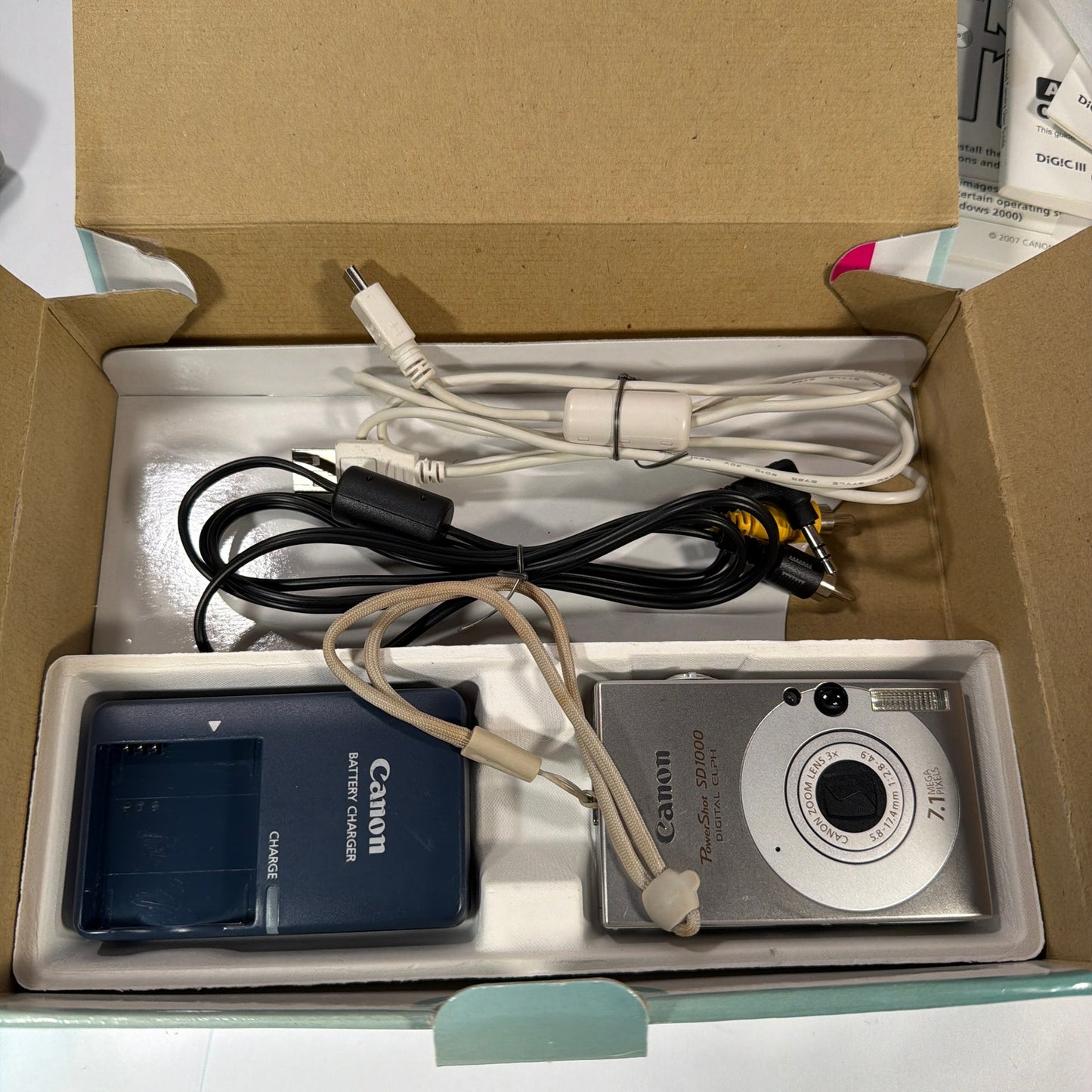 Canon PowerShot SD1000 Digital ELPH 7.1MP Silver Camera Tested Working