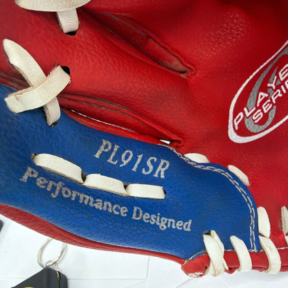 Rawlings PL19SR 9 Inch Youth Baseball Glove Red Blue