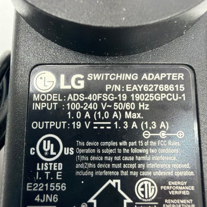 LG EAY62768615 ADS-40FSG-19 19V 1.3A Switching Power Adapter