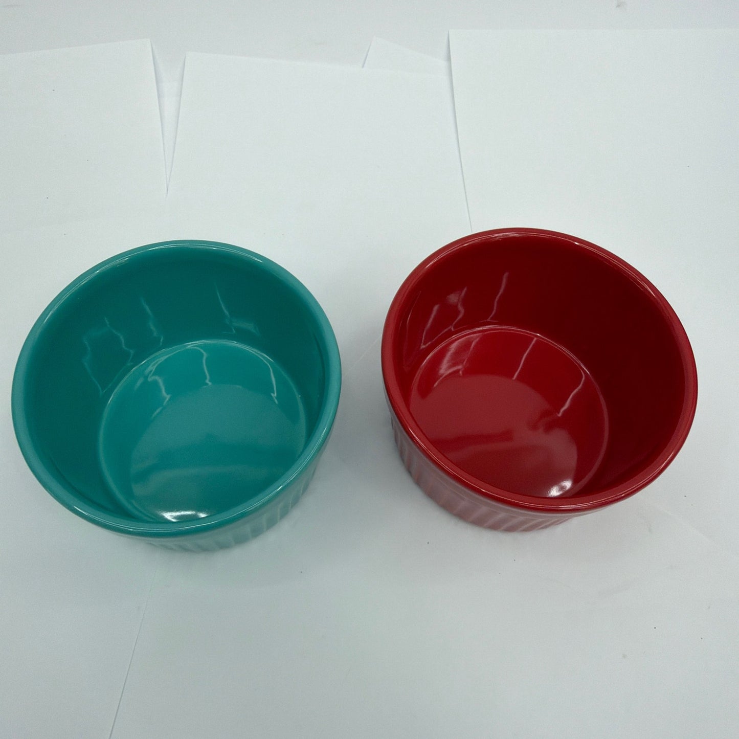 The Pioneer Woman Stoneware Ramekins Set of 2 Red and Teal 3212DMT