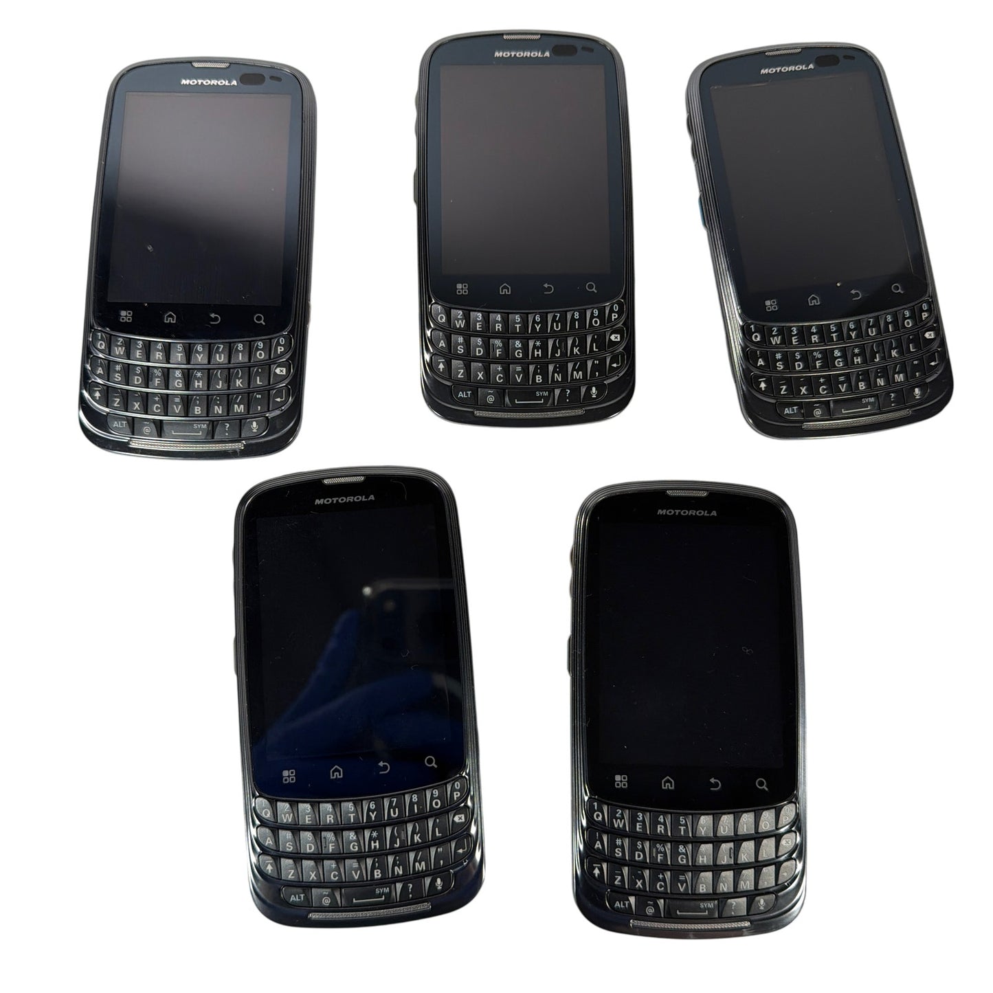 Lot of 5 Motorola Admiral XT603 Sprint QWERTY Smartphones Black Untested
