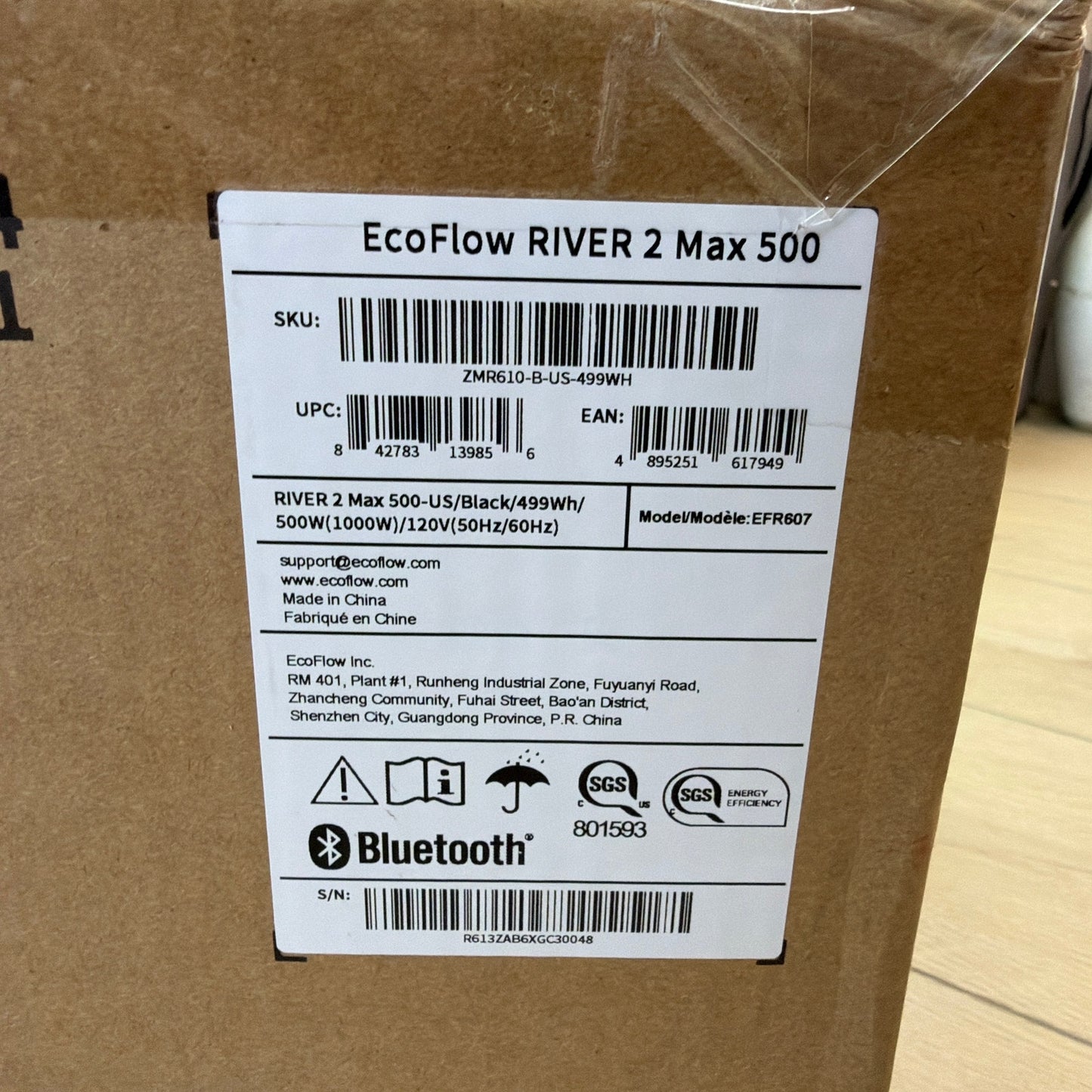 EcoFlow RIVER 2 Max 500 Portable Power Station 499Wh 500W EFR607 New Sealed