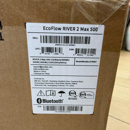 EcoFlow RIVER 2 Max 500 Portable Power Station 499Wh 500W EFR607 New Sealed