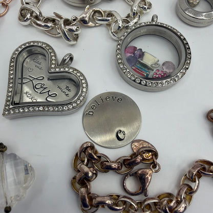 Origami Owl Living Locket Jewelry Lot Necklaces Bracelets Charms