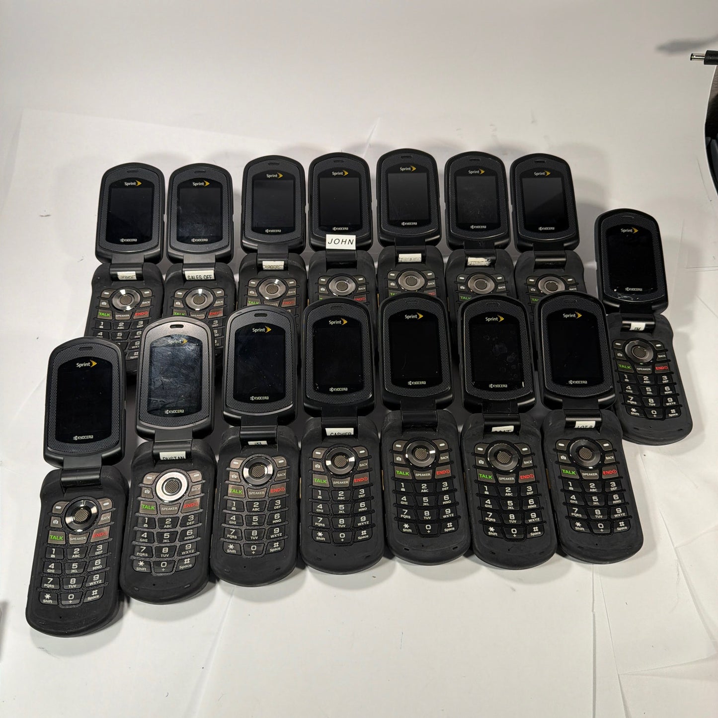 Lot of 15 Kyocera DuraMax E4255 Sprint Rugged Flip Phones Untested