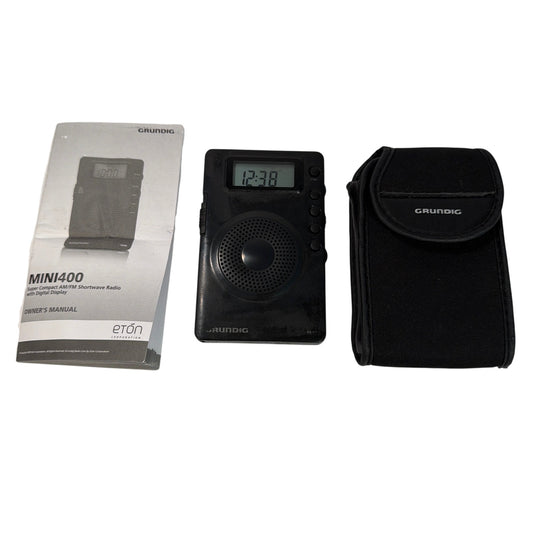Grundig Mini 400 M400 AM/FM Shortwave Pocket Radio with Case and Manual