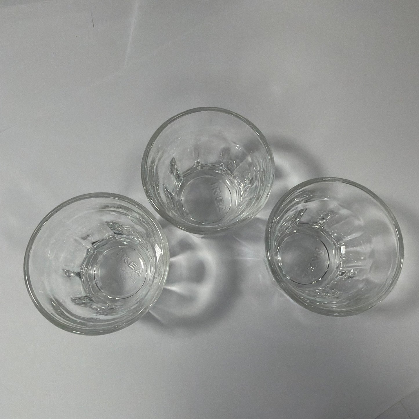 IKEA Clear Faceted Glass Tumblers Set of 3