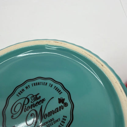 The Pioneer Woman Stoneware Ramekins Set of 2 Red and Teal 3212DMT