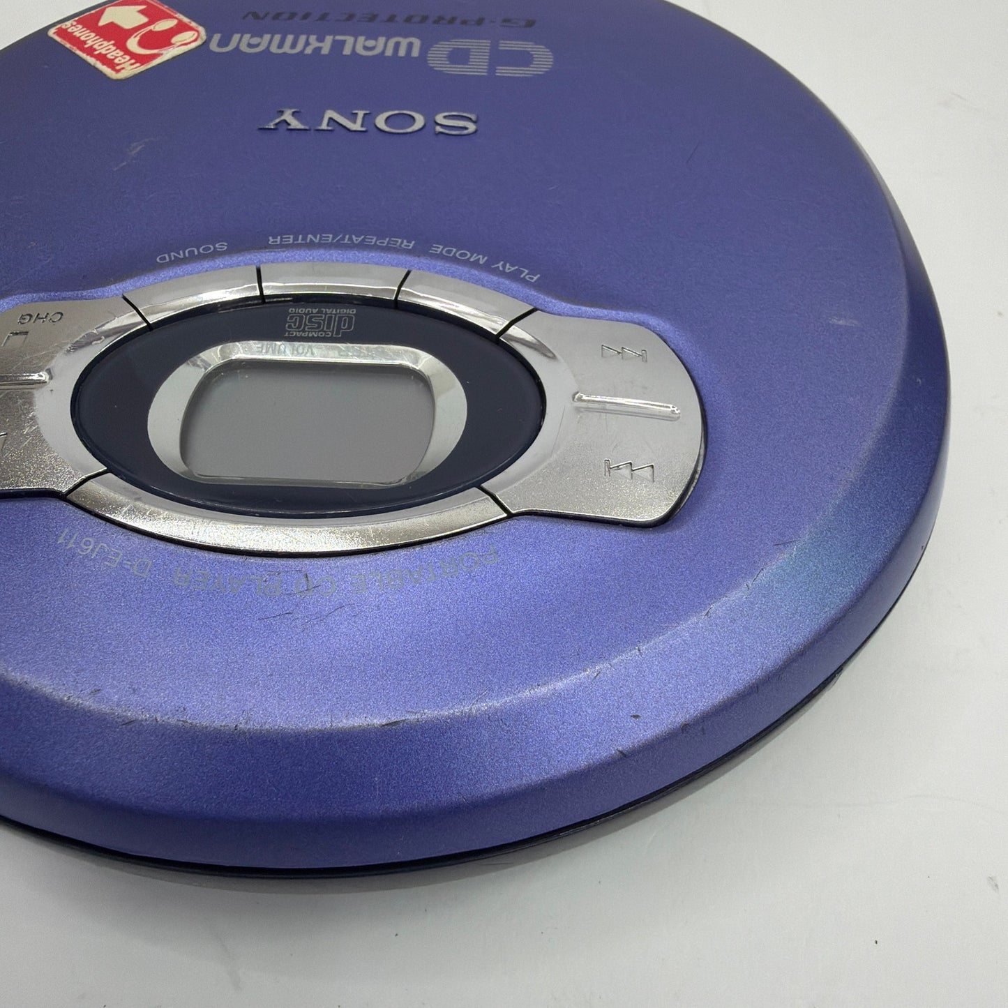 Sony CD Walkman D-EJ611 G-Protection Portable CD Player Blue Purple For Parts