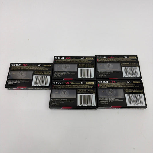 Lot of 5 Fuji DR-I 60 Type I Normal Bias Audio Cassette Tapes Sealed