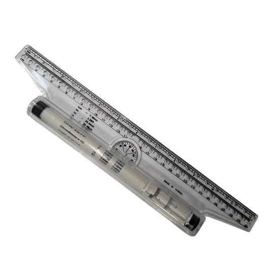 30cm Clear Drafting Ruler with Protractor and Formula Tube Made in Taiwan