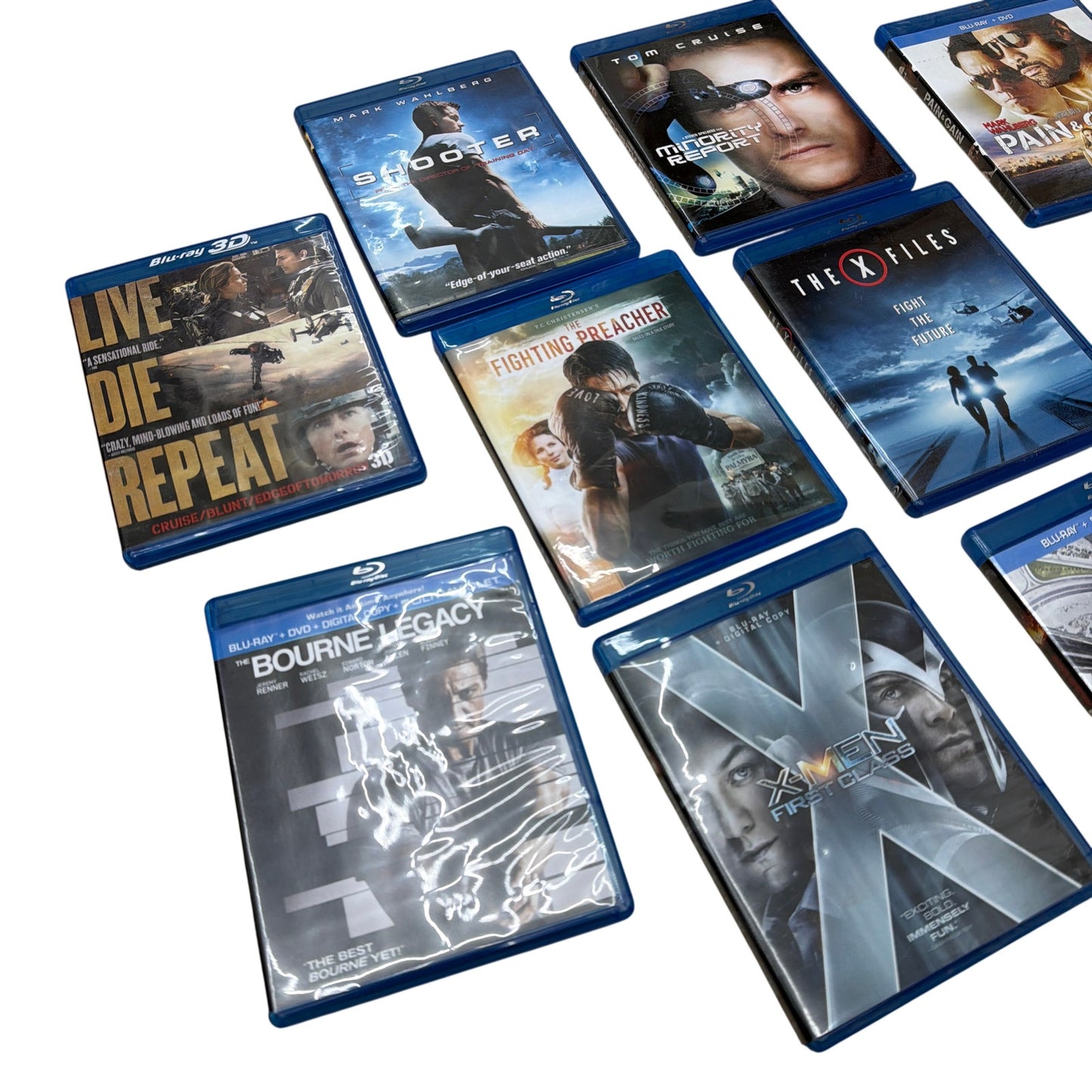 10 Blu-ray Movie Lot: Shooter, Minority Report, Live Die Repeat, X-Men