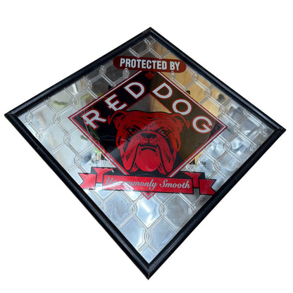 Red Dog Beer Bar Mirror Sign Plank Road Brewery 19 x 19