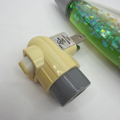 Glitter Liquid Motion Lava Style Night Light Green Silver Tested Working