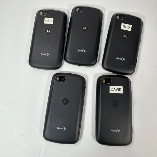 Lot of 5 Motorola Admiral XT603 Sprint QWERTY Smartphones Black Untested