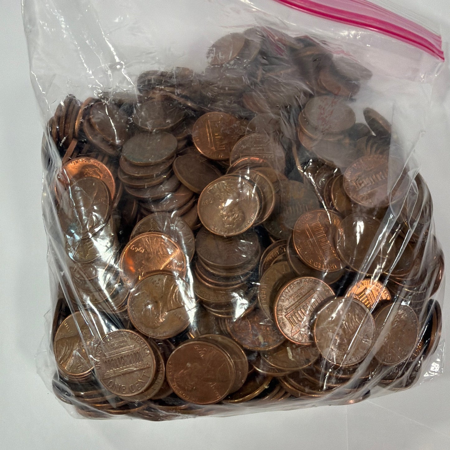 5 lb 7.7 oz Bag of Lincoln Copper Pennies 1959–1982 Mixed Dates Unsearched