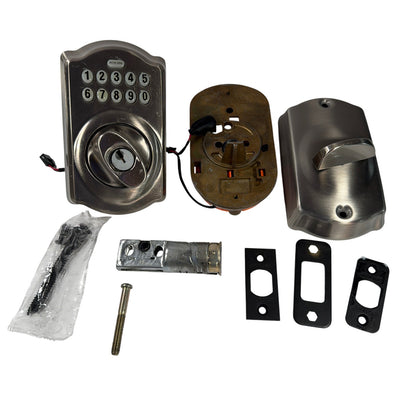 Schlage Electronic Keyless Deadbolt Lock Satin Nickel Incomplete