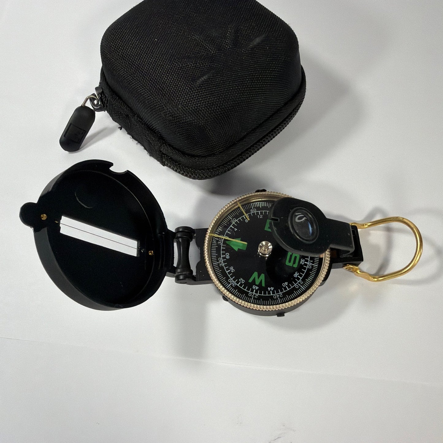 Engineer Directional Compass Sighting Compass Black with Case Logic Zip Pouch