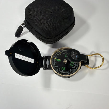 Engineer Directional Compass Sighting Compass Black with Case Logic Zip Pouch