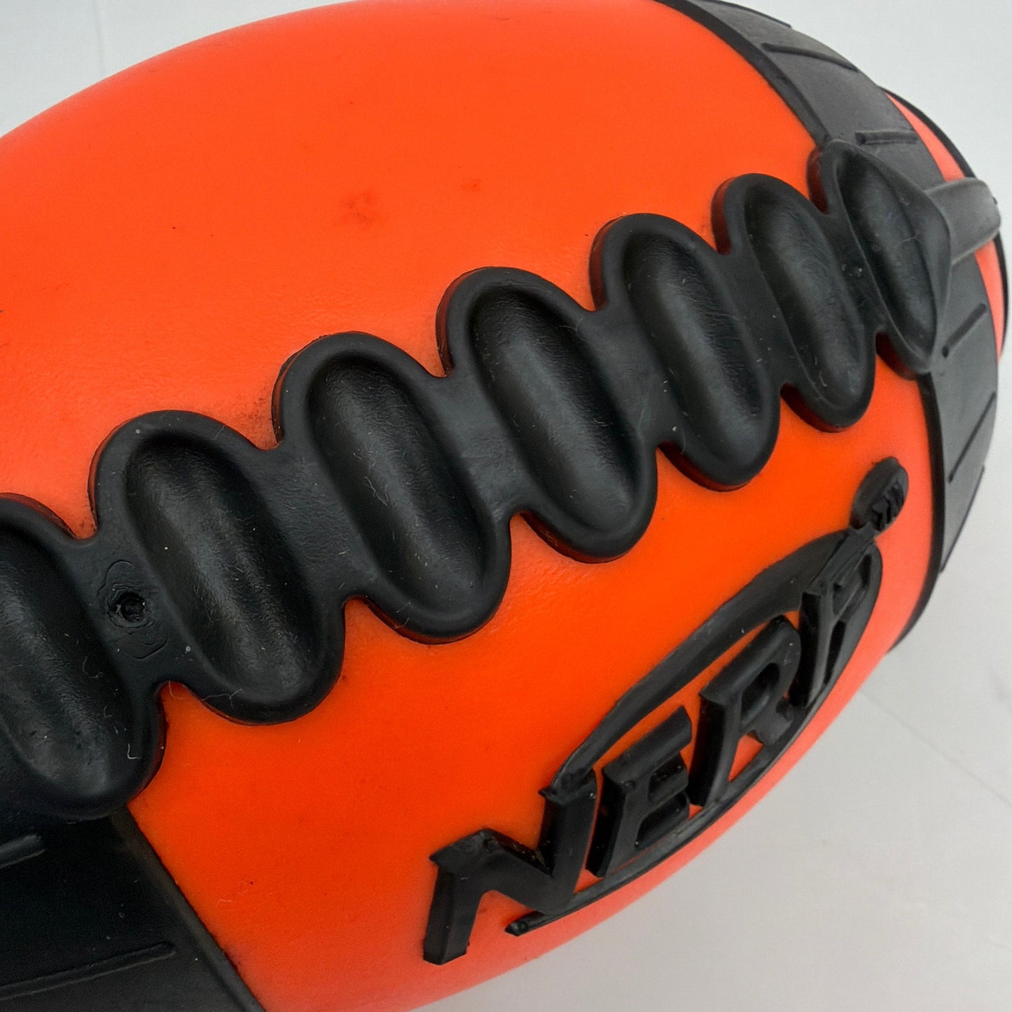 Vintage 2005 Hasbro Nerf Weather Blitz Foam Football Orange Black 9.5 Inch
