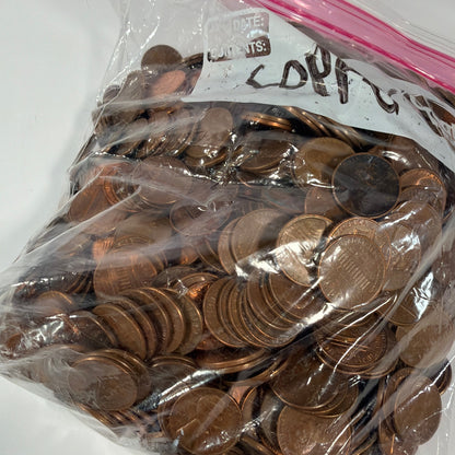 5 lb 7.7 oz Bag of Lincoln Copper Pennies 1959–1982 Mixed Dates Unsearched
