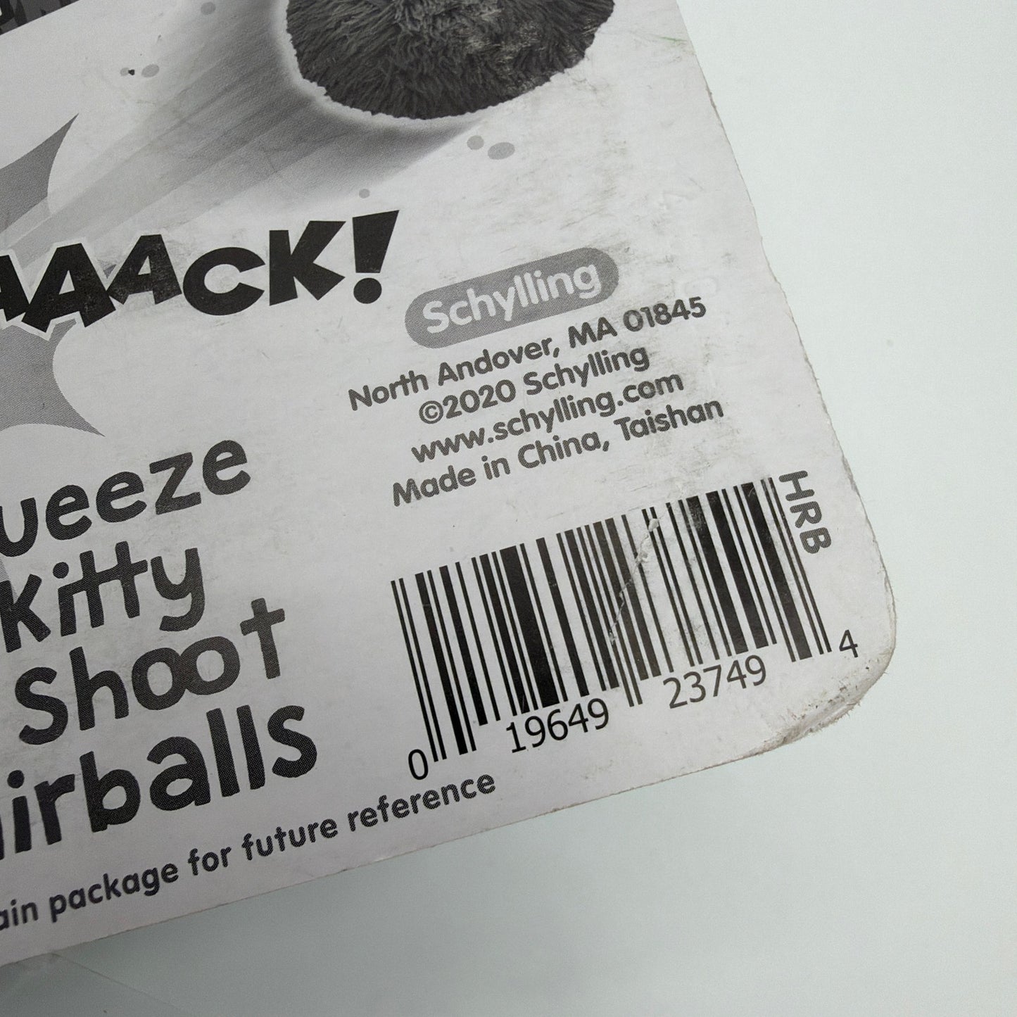 Schylling The Cat Has a Hairball Squeeze Popping Kitty Toy 3 Hairballs