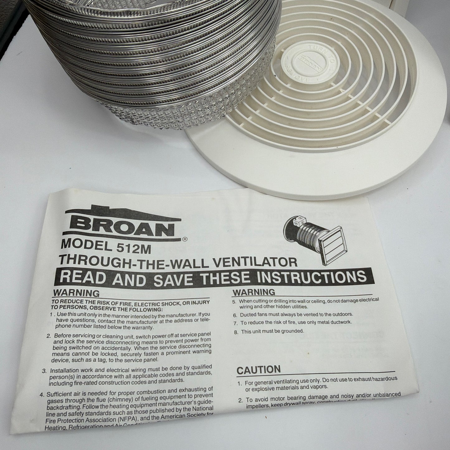 Broan 512M-B 512M 70 CFM Through-the-Wall Ventilator Exhaust Fan Kit