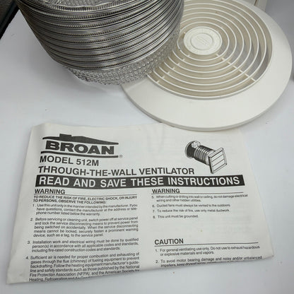 Broan 512M-B 512M 70 CFM Through-the-Wall Ventilator Exhaust Fan Kit