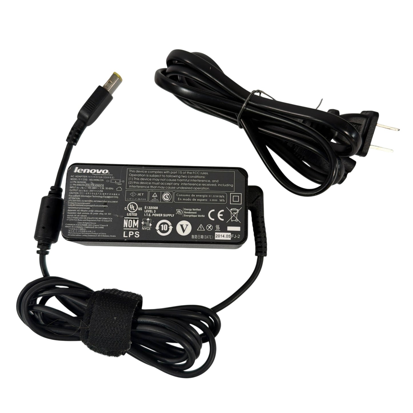 Lenovo 45W Laptop AC Adapter Charger ADLX45NLC2A Slim Tip 20V 2.25A
