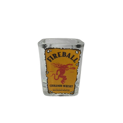 Fireball Cinnamon Whisky Square Shot Glass 2.5 in Tall