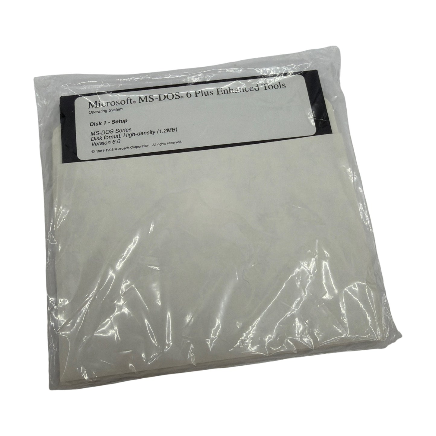 Microsoft MS-DOS 6 Plus Enhanced Tools Disk 1 Setup 5.25in 1.2MB Version 6.0