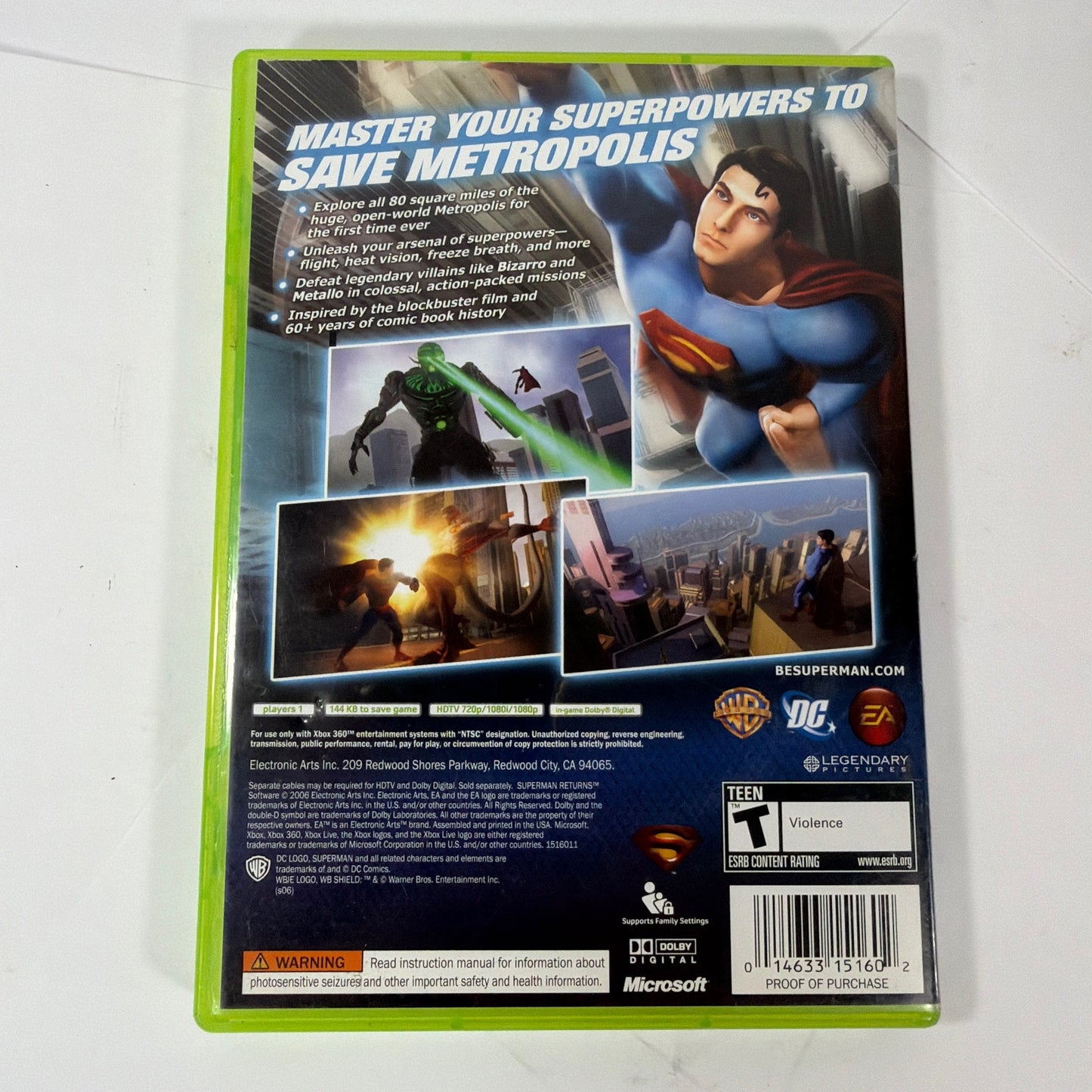 Superman Returns Xbox 360 NTSC Tested Working
