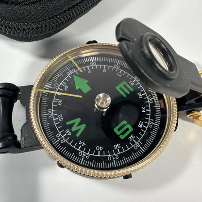 Engineer Directional Compass Sighting Compass Black with Case Logic Zip Pouch