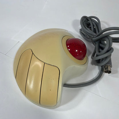 Logitech TrackMan Marble Trackball Mouse T-CH11 PS/2 Wired Beige/Red Tested