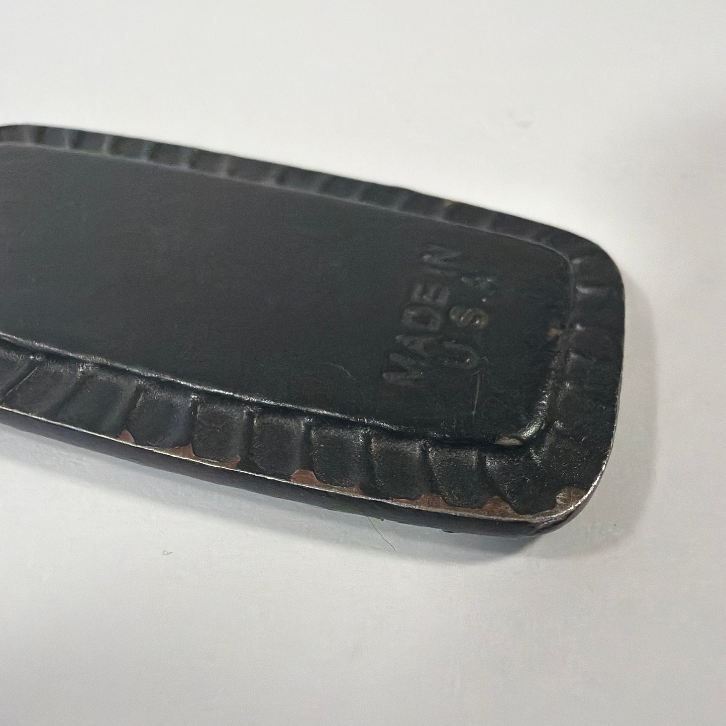 Vintage Chrysler Logo Metal Keychain Black Enamel Made in USA