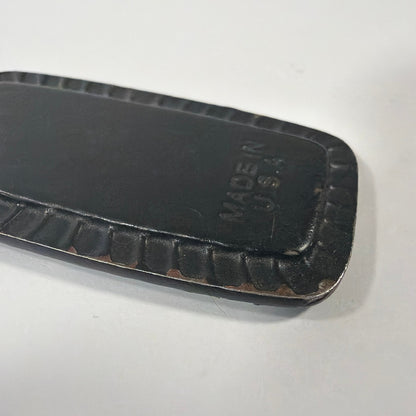 Vintage Chrysler Logo Metal Keychain Black Enamel Made in USA